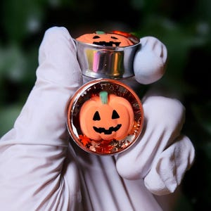 Fall Pumpkin Glitter Plugs: Spooky Autumn Ear Gauges