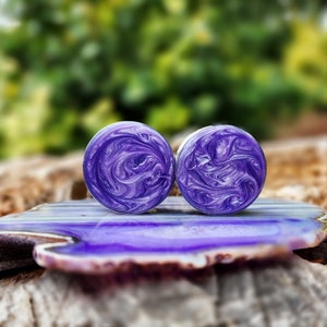 Plugs, Pearl Resin Ear gauges, Double flared, Plugs, Resin jewelry, Acrylic plugs, Metallic, Colorful Ear gauge Sets, White Pearl Gauges