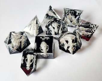 Jeu de dés MDN Sharp Edge : bizarreries en acrylique, dés polyédriques RPG