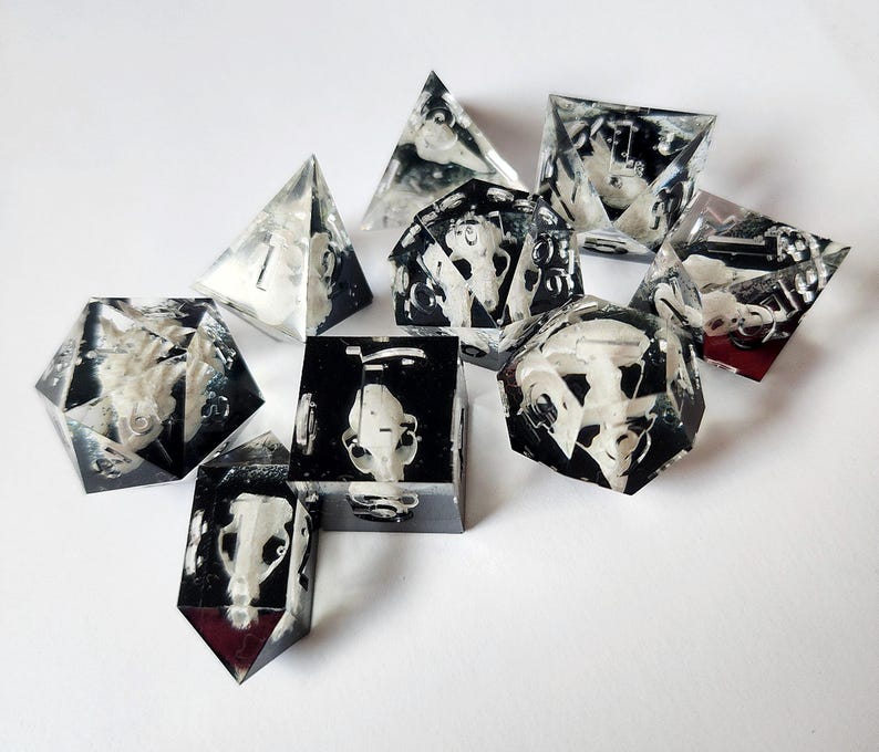 Sharp Edge DND-tärningsset: Akryl Oddities, RPG Polyhedral-tärningar bild 1