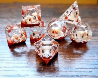 Jeu de dés MDN en acrylique Sharp Edge : crânes de monstres mystiques