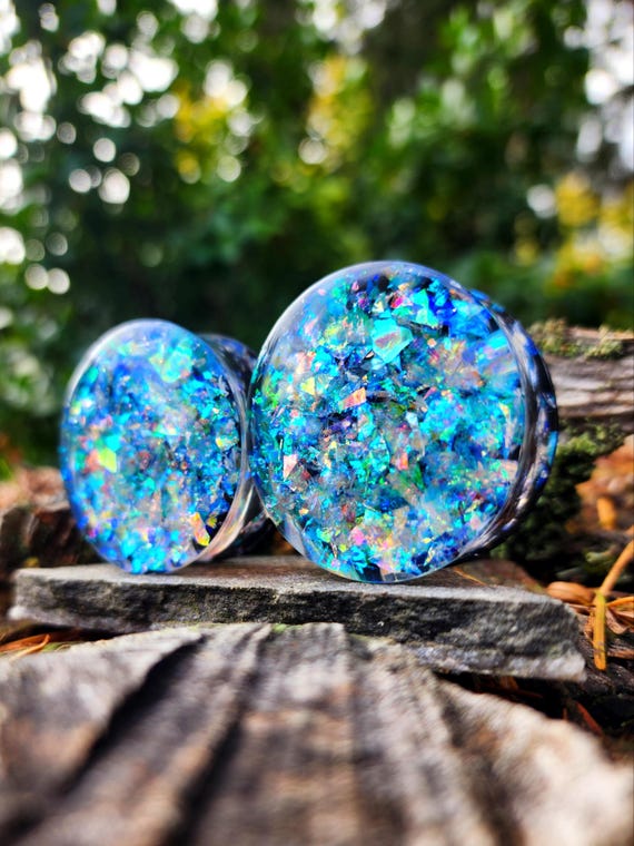Irridecent Opalescent Plugs Plugs Ear Gauges Color Shift Opal Gauge Set Double Flare Gauges Acrylic Custom Gauges Plugs Etsy