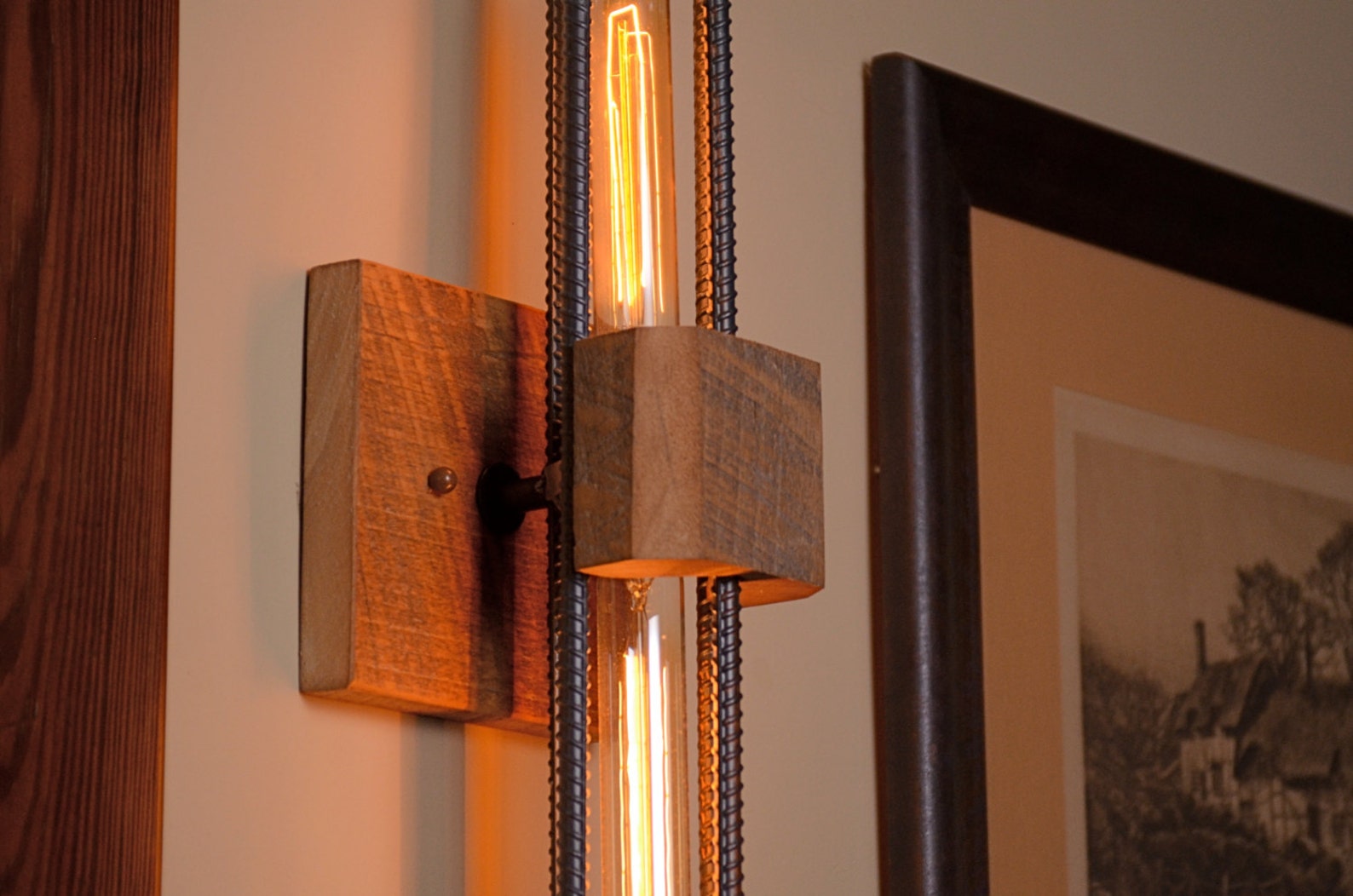 View of Industrial Sconce Light/wall Light/wall Fixture/vanity | Etsy
