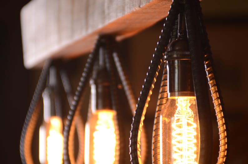 Barn Wood And Rebar Light Fixture