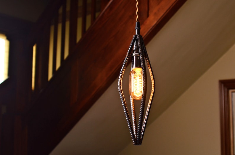 Rebar Pendant Light In Clear Finish