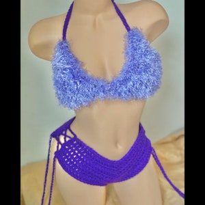 Fuzzy Bra Set (purple)