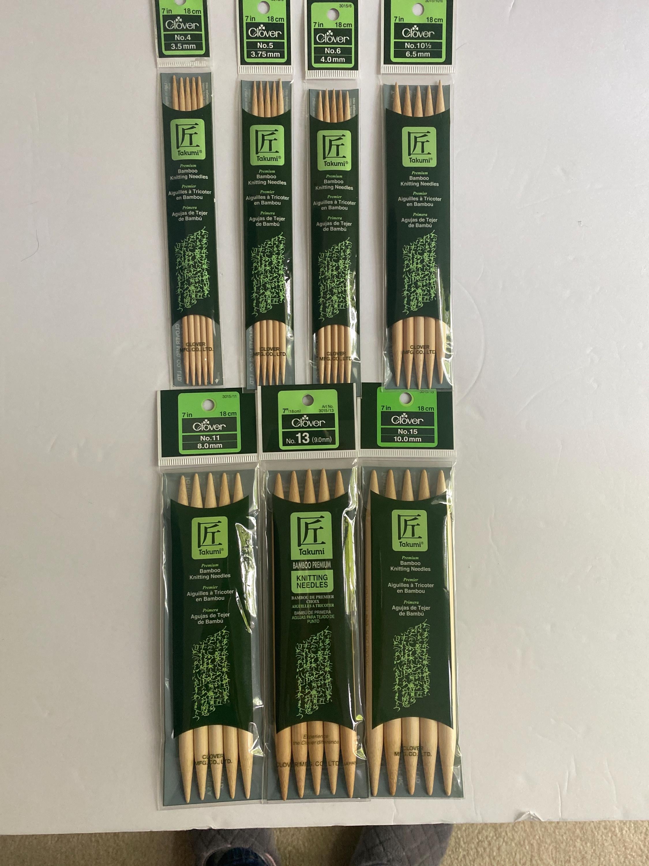 Clover 72690 Lot De 5 Aiguilles à Tricoter à Double Pointe En Bambou Taille 9 17,8 Cm
