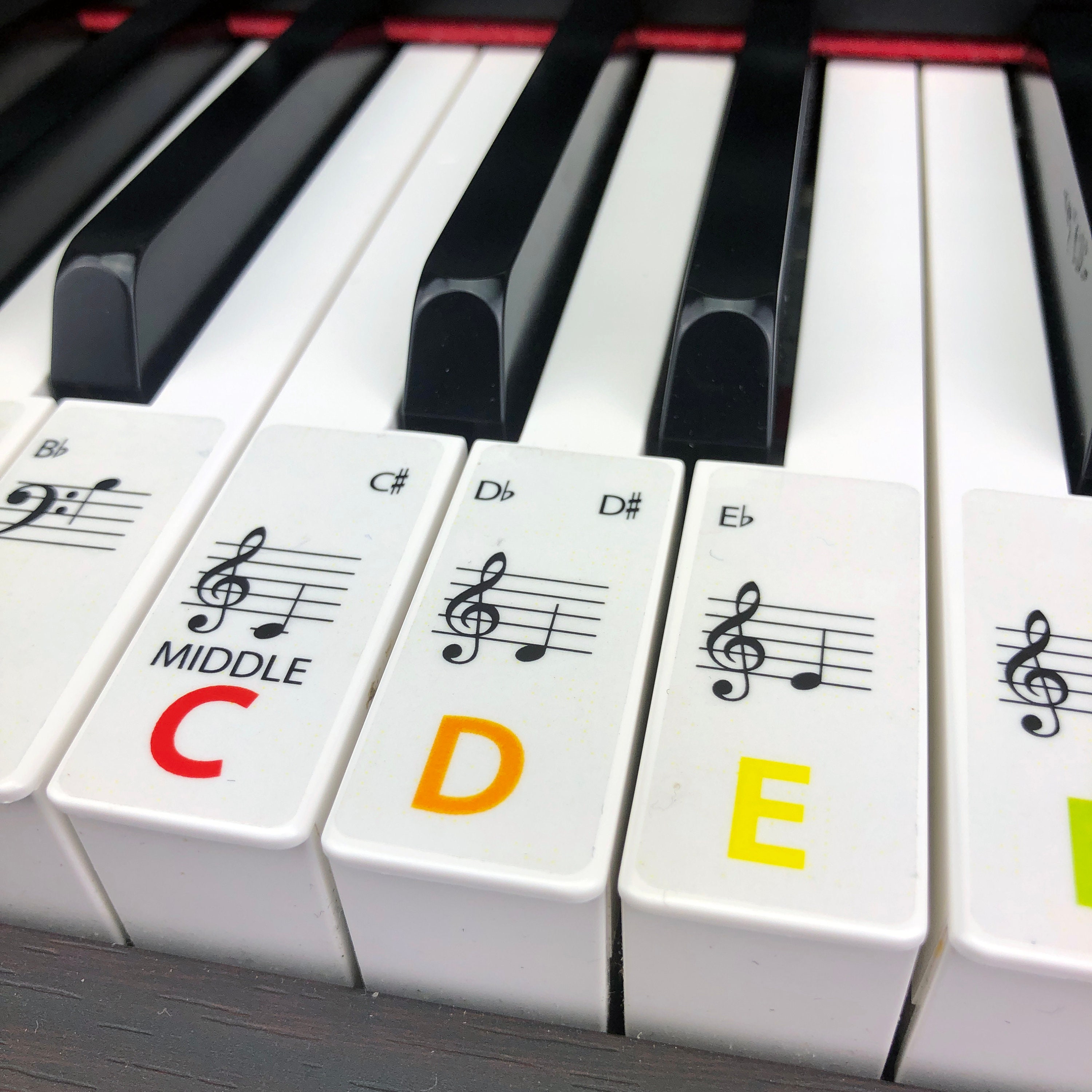 Autocollants PIANO avec code couleur pour toutes les tailles de