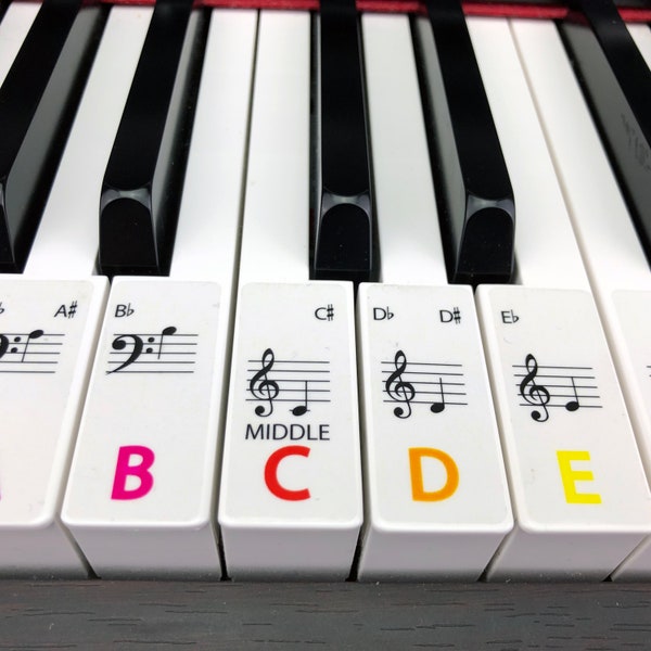 DIGITAL PRINTABLE Piano Keyboard Stickers for Beginners, Piano