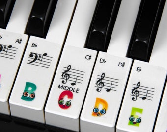 Learn PIANO stickers by PianoPlay CHILDREN'S keyboard