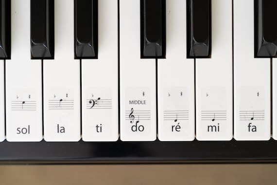 STATIC PIANO Labels SOLFEGE for All Size Pianos and Keyboards the