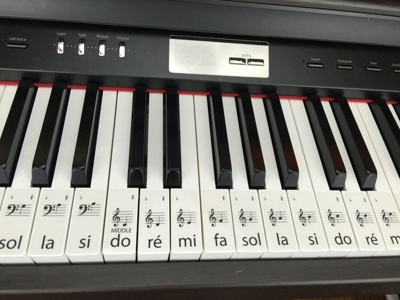 PIANO STICKERS Apprendre Clavier Solf ge Transparent Etsy PIANO STICKERS Apprendre Clavier Solf ge Transparent Etsy
