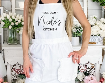 Kitchen Gifts for Her Hostess Gift Ideas Custom Aprons Personalized Apron for Women Baking Gift Cooking Gift Aprons for Women