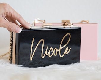 Personalized Acrylic Clutch Bridesmaid Clutch Bridesmaid Purse Bridesmaid Bag Custom Personalized Acrylic Purse Acrylic Clutch