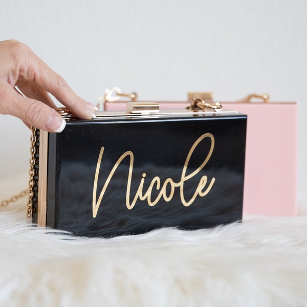 Personalized Acrylic Clutch Bridesmaid Clutch Bridesmaid Purse Bridesmaid Bag Custom Personalized Acrylic Purse Acrylic Clutch