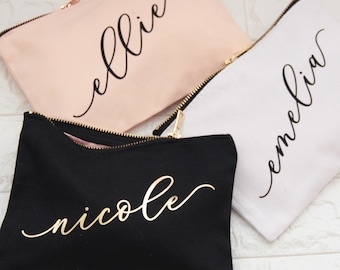 Make Up Bag Personalized Make up Bag Bridesmaid Make Up Bag Women Gift Ideas Birthday Gifts for Women Cute Make Up Bag