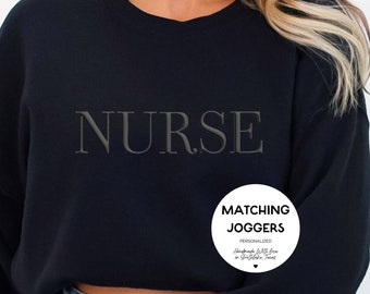 Reliëf verpleegster loungewear verpleegkundige graduatiegift verpleegkundige sweatshirt verpleegkundige joggingbroek verpleegkundige outfit verpleegkundige joggers cadeau voor verpleegster GEPERSONALISEERD