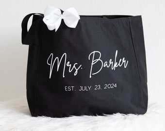 Personalisierte Braut Tasche, Verlobungsgeschenk, Braut Tragetaschen, Hochzeitsgeschenk, Brautdusche Geschenk, Geschenk für Braut, Brautgeschenk, Flitterwochen Geschenk