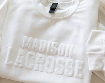 Team Sweatshirt Custom Puff Print, Personalized Team Crewneck, Custom Sports Sweatshirt, School Spirit Sweatshirt, Name Sweatshirt