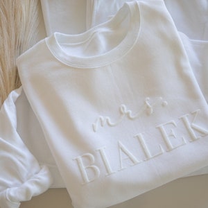 Custom EMBOSSED Engagement gift for future mrs sweatshirt new mrs sweatshirt bride to be gift bride sweatshirt bridal sweatshirt gift ideas