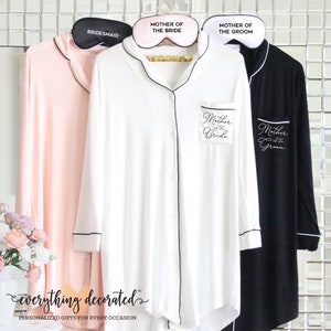 Mother of the Bride Pajamas Mother of the Bride Sleep Shirt Mother of the Groom Sleep Shirt Mother of the Bride Button Down
