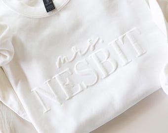 Custom Mrs Sweatshirt with Last Name, Personalized Bride Shirt, Engagement Gift for Bride, Future Mrs Sweater, Bridal Shower Present