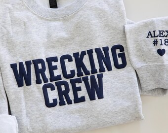 Custom team name sweatshirt, custom school sweatshirt, embroidered team sweatshirt, basketball team sweatshirt, puff embroidery gift