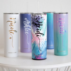 Custom Personalized Name Tumbler | Girl's Trip Tumbler | Stainless Steel Cup Straw | Bridesmaid Gift | Wedding | Mothers Day | Birthday Cup