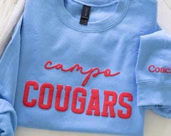 Coach Sweatshirt Gift for Coach Puff Custom Sweatshirt Personalized Gift for Coach with Team Name Logo Go Sports Yay Team Sweatshirt