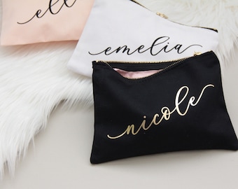 MakeUp Bag | Make Up Bag | Bridesmaid Make Up Bag with Name | Birthday Gift Ideas for Her | Makeup Bag Bridesmaid (ED3222AD) READY TO SHIP