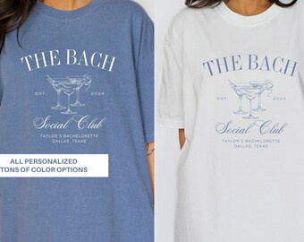 Bachelorette Party Shirts The Bach Club Bachelorette Shirts Custom Bachelorette Shirts Personalized Luxury Bachelorette Social Club Bach Her