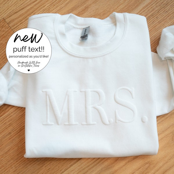 Embossed Bridal Gift Set Mrs. Sweatshirt New Mrs. Set Mrs. Sweatshirt Bride Sweatpants New Mrs Honeymoon Outfit New Mrs. Joggers Personalize