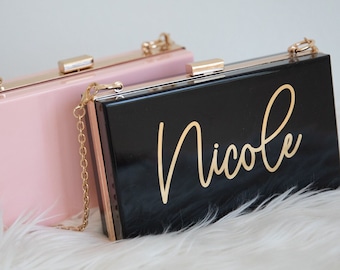 Personalized Acrylic Clutch Purse Bridesmaid Clutch Bag Bridesmaid Purse Bridesmaid Bag Custom Personalized Acrylic Purse Acrylic Clutch