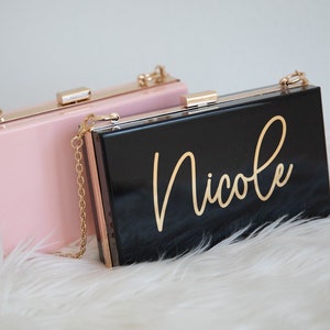 Personalized Acrylic Clutch Purse Bridesmaid Clutch Bag Bridesmaid Purse Bridesmaid Bag Custom Personalized Acrylic Purse Acrylic Clutch