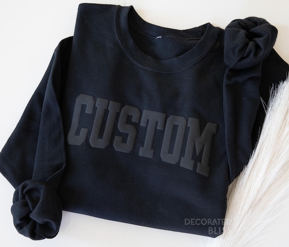 Team Gift Team Sweatshirt Custom Puff Sweatshirt, Custom Team Name, Sports Team Crewneck, School Spirit, Mascot Sweatshirt, Embossed Cheer
