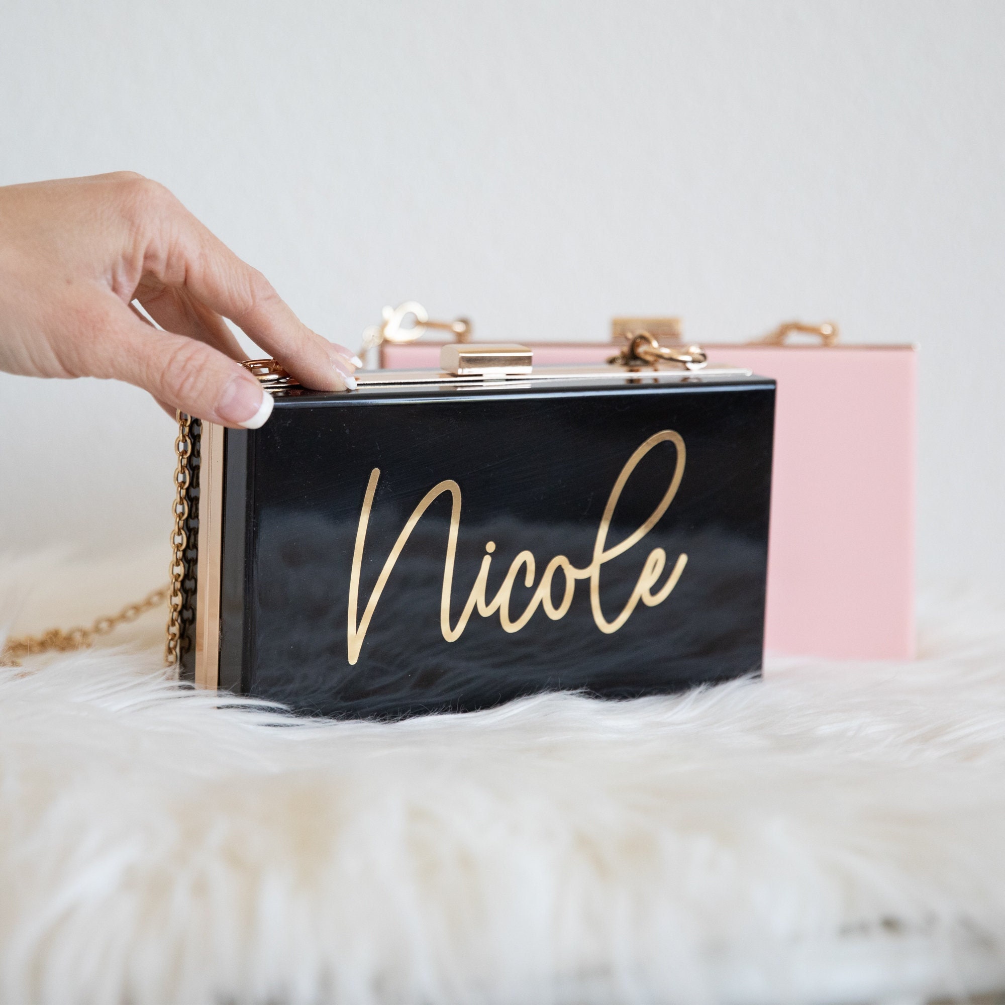 Wholesale Square Box Handbag Transparent Evening Bags, Cute Clear Acrylic  Plastic Neon Hard Frame Party Clutch Purse with Gold Chain Strap From  m.