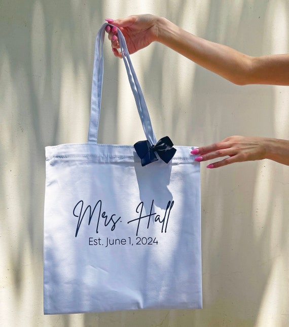 Personalized Bride Bag, Engagement Gift, Bride Tote Bags, Wedding