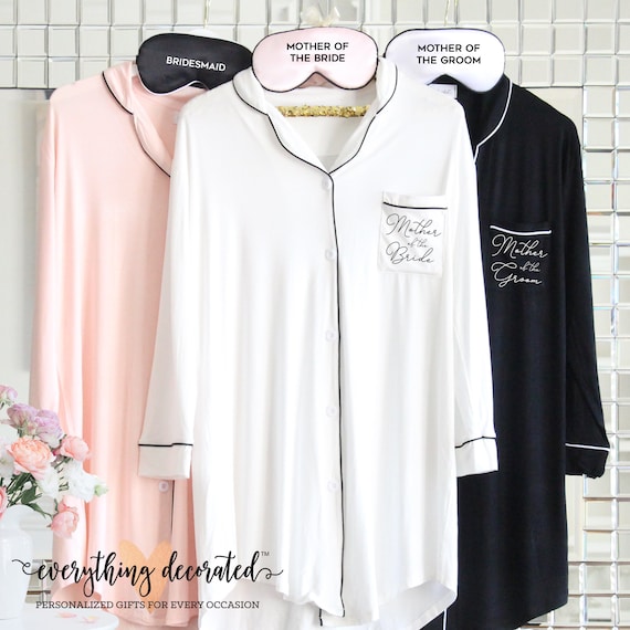 Mother of the Bride Pajamas Mother of the Bride Sleep Shirt Mother of the Groom Sleep Shirt Mother of the Bride Button Down