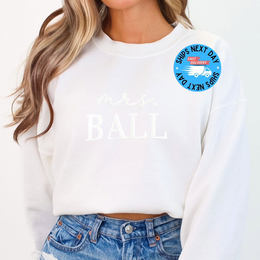 Custom EMBOSSED Engagement Gift for Future Mrs Sweatshirt New Mrs