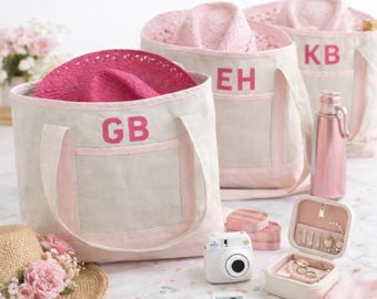 Personalized Bachelorette Tote Bag – Custom Embroidered Bridesmaid Gift for Bach Party