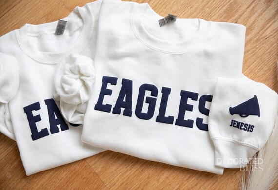 Custom Cheerleader Sweatshirt Cheer Sweatshirt Puff Print Embossed Print Gift for Cheerleader Christmas Gift Idea School Spirit Sweatshirt