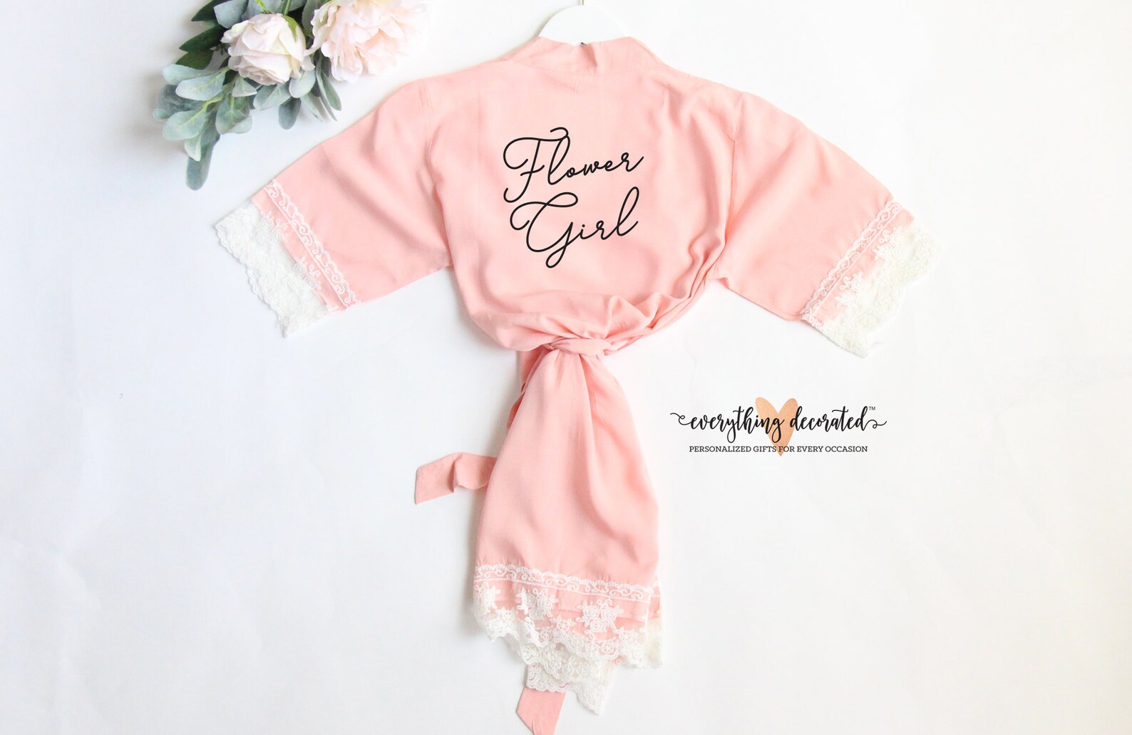 Floral Girls Robes Personalized Flower Girl Robes Flower Girl Etsy