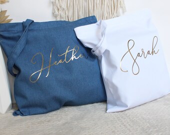 Bridesmaid Bag Bridesmaid Gift Bag Bachelorette Party Bags Bridesmaid Name Bag Maid of Honor Bag Maid of Honor Gift Bag Personalized