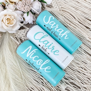 Personalized Tumbler with Straw, Bridesmaid Tumbler, Bridesmaid Gift, Insulated Tumbler, Bridal Party, Bachelorette Party, Wedding Tumbler