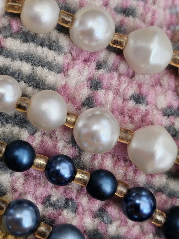 Gorgeous Stacked Faux Pearl Beaded Necklace Multi… - image 3