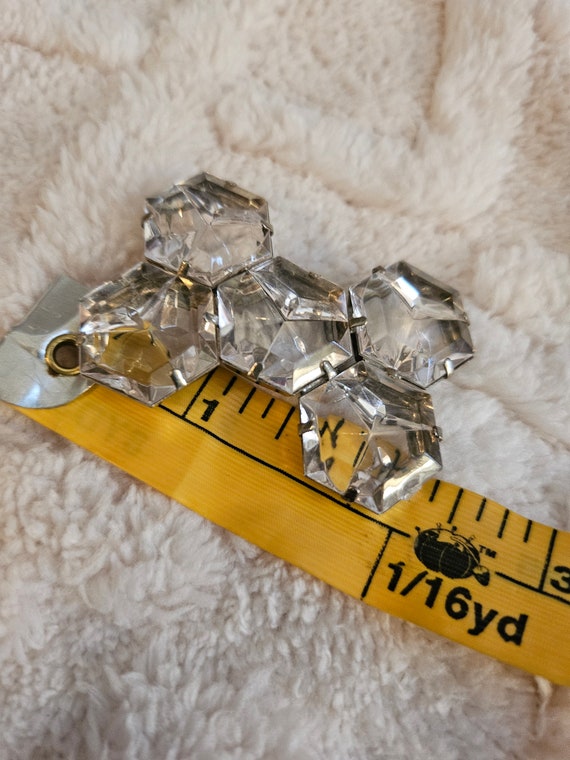 Vintage Honeycomb Bee Style Brooch Pin Retro Rhin… - image 2