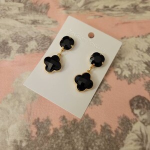 Repurposed Designer Jewelry Louis Vuitton Button Earrings with White  Blossoms