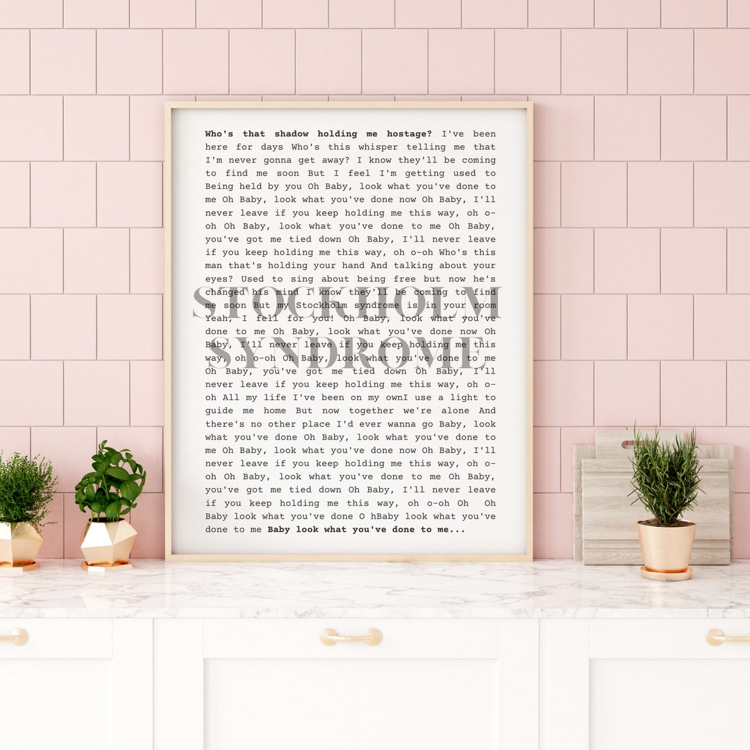 One Direction Stockholm Syndrome Lyrics Poster/one Direction Etsy
