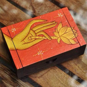 YUANWELLNESS: Handmade Buddha Teak Box for Moxa, acupuncture, massage, aromatherapy