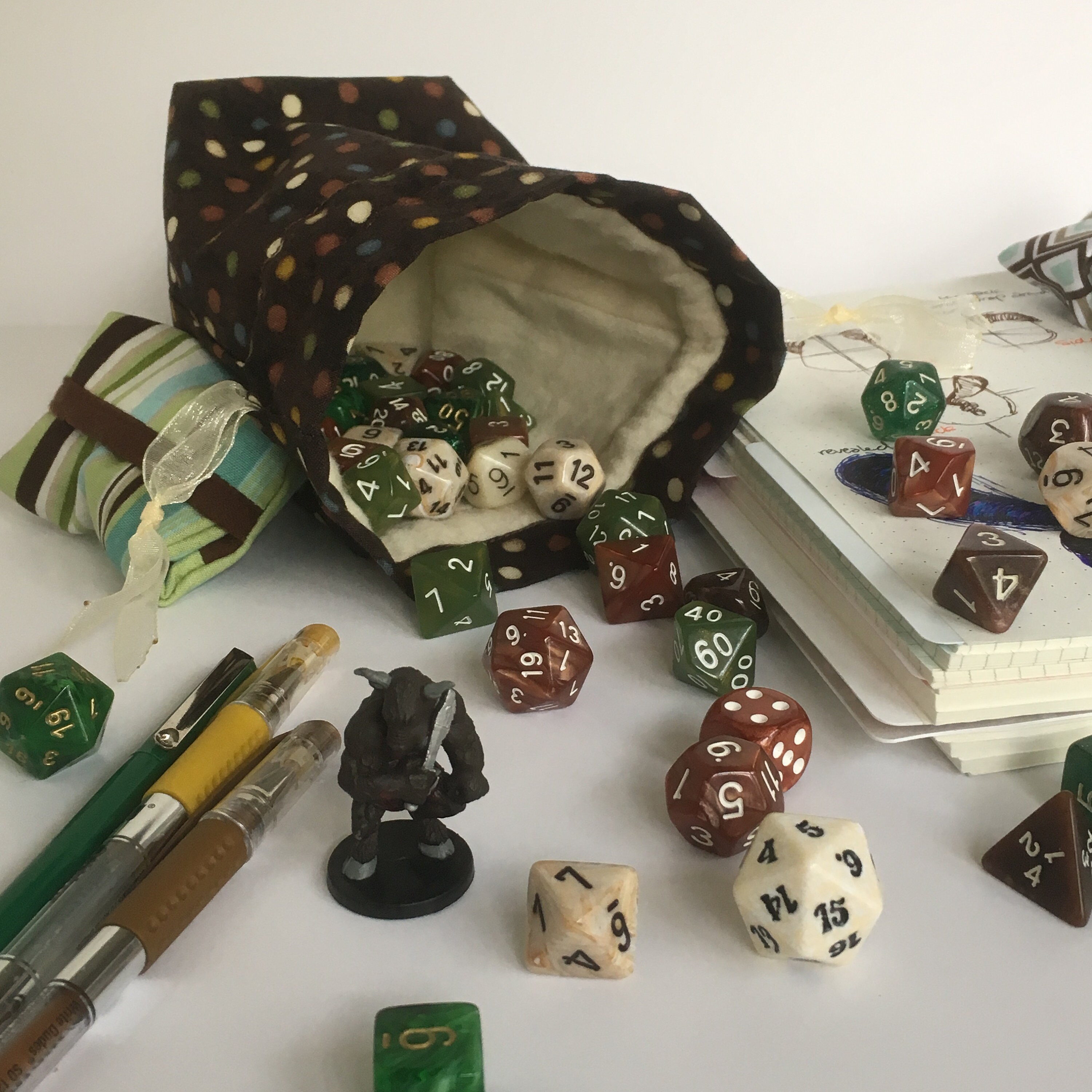 Small Dice Bag Mini Dice Pouch with Double Closure Brown Etsy